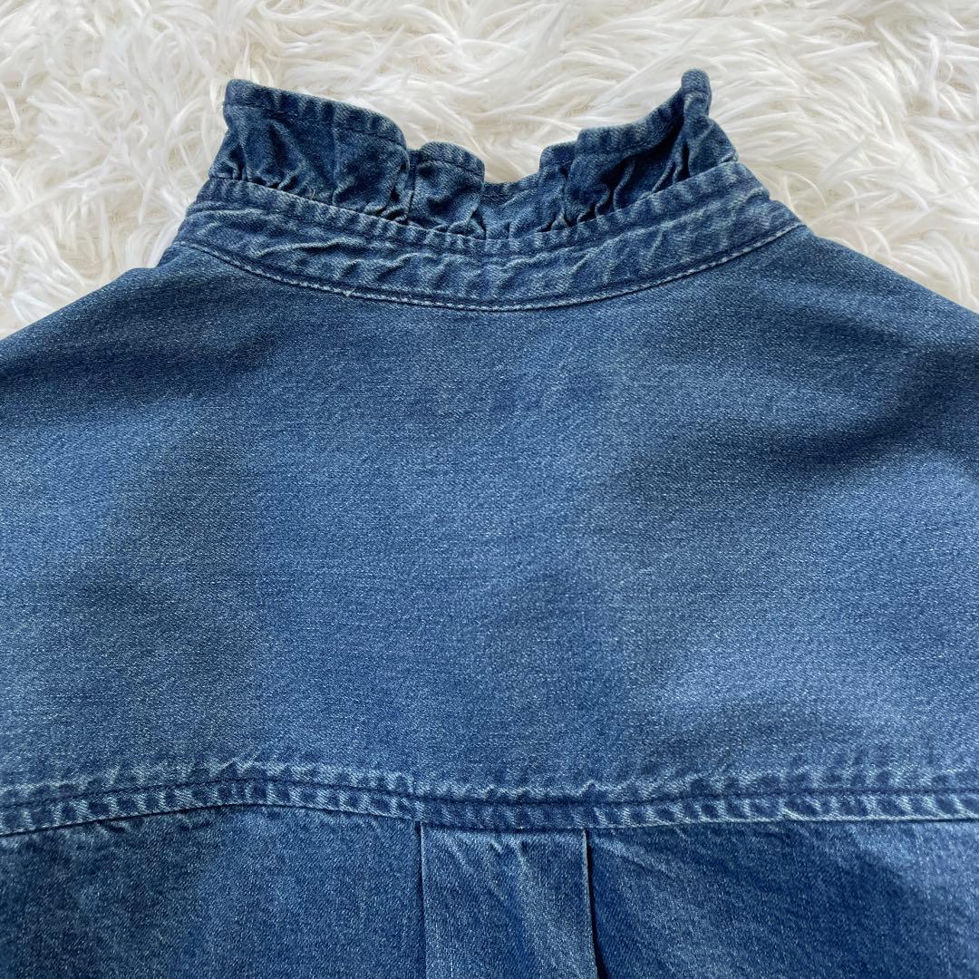 【美品】ジャーナルスタンダードレリューム デニムフリルシャツ フリー