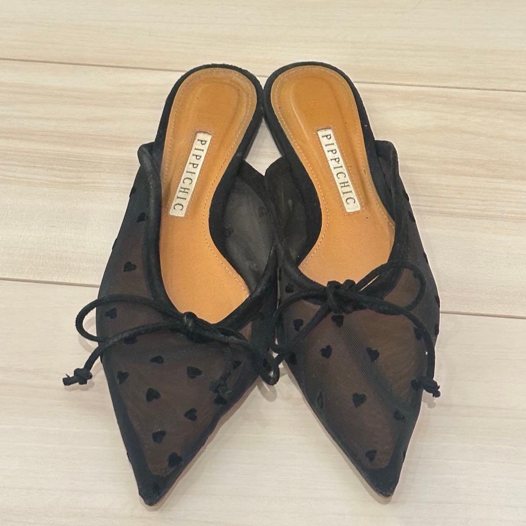 最終値下げ☆PIPPICHICハートメッシュミュール サンダル サイズ36