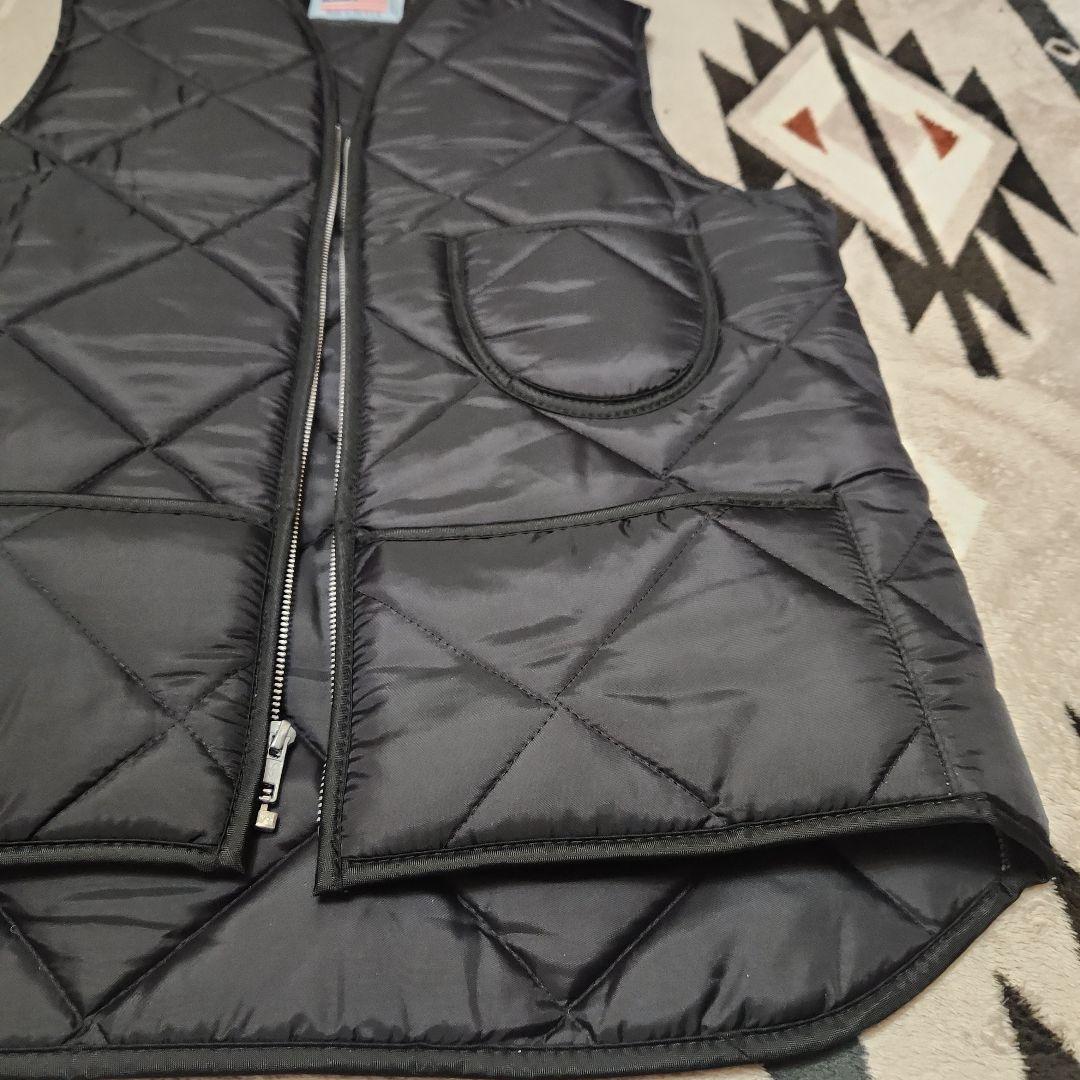 SNAP'N'WEAR USA製 ブラックキルティングベスト サイズM