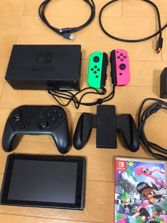 Switch本体、スプラトゥーン2ソフト、プロコン純正品