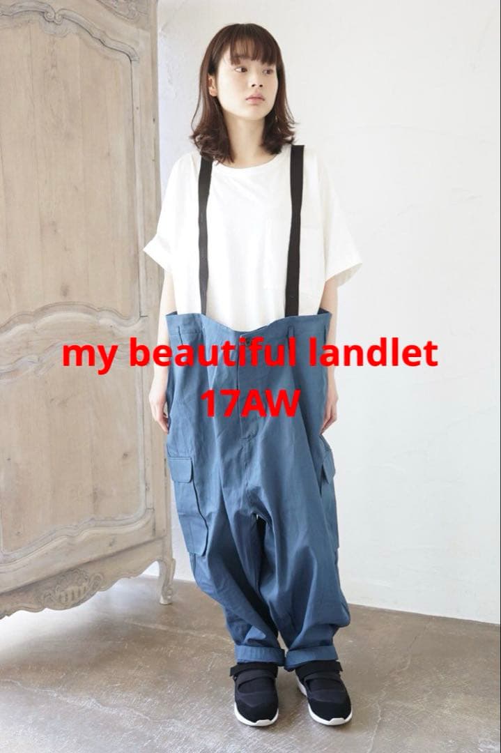 【17AW my beautiful landlet サスペンダービッグパンツ】