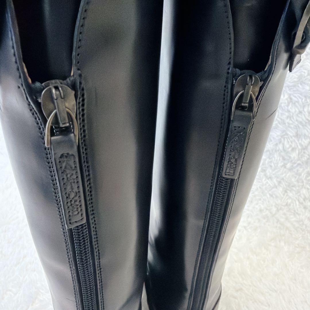 美品✨ サルトル ブラック レザー ロングブーツ　クロスストラップ　37