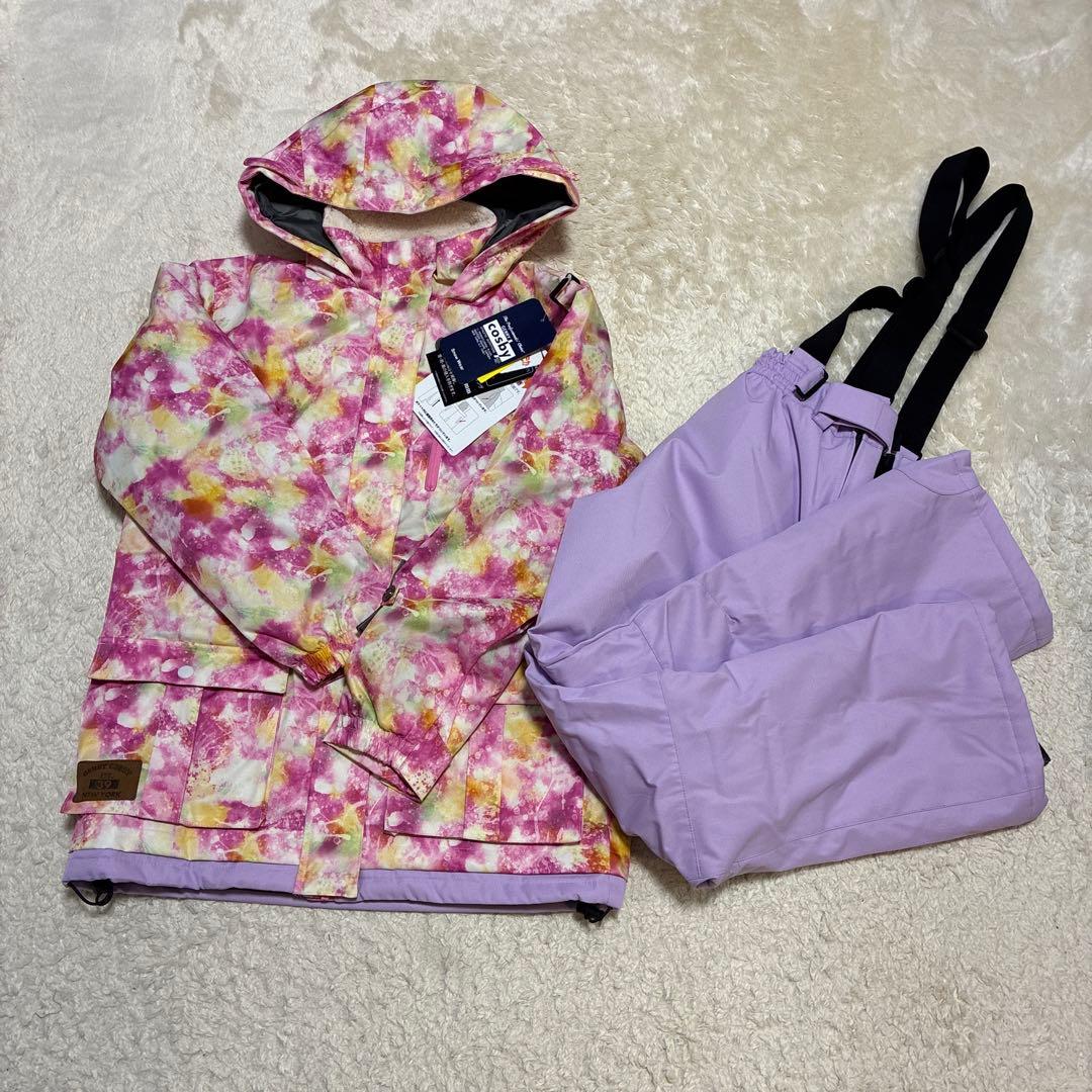 新品　スキーウェア　女の子スノーウェア　上下セット　160cm 撥水　耐水