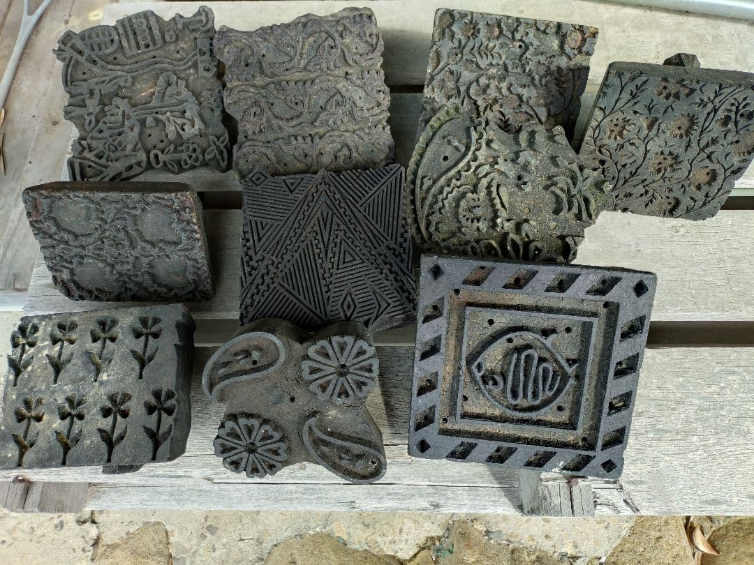 バティック 木型 木版 アンティーク ジャワ更紗