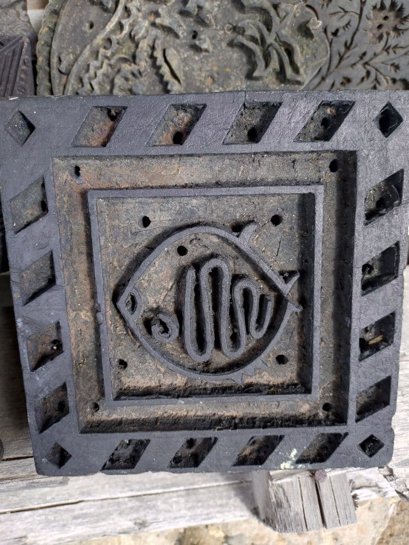 バティック 木型 木版 アンティーク ジャワ更紗