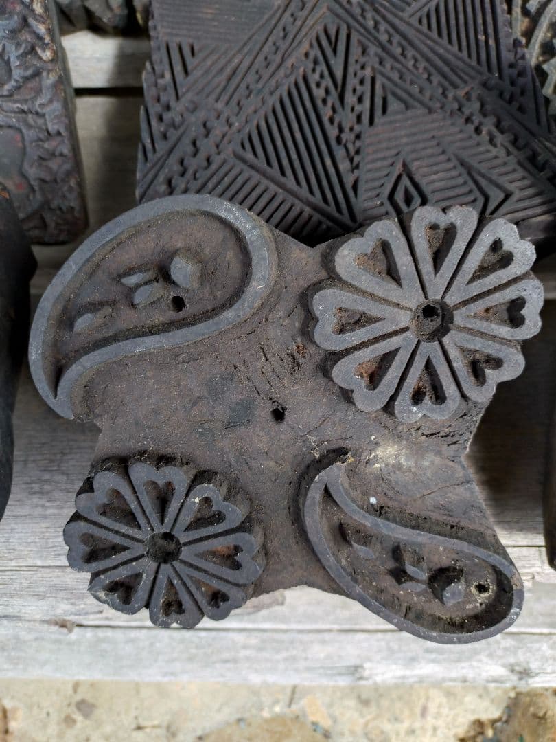 バティック 木型 木版 アンティーク ジャワ更紗