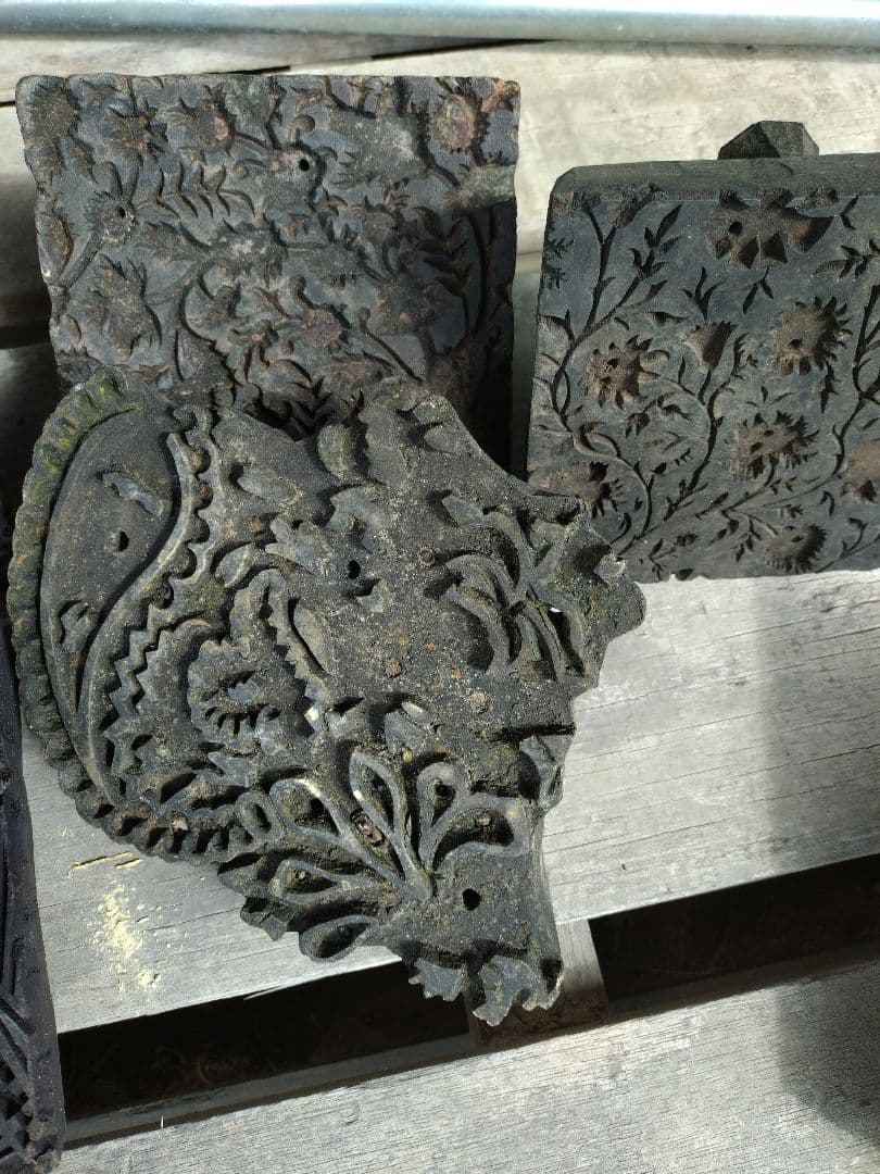 バティック 木型 木版 アンティーク ジャワ更紗