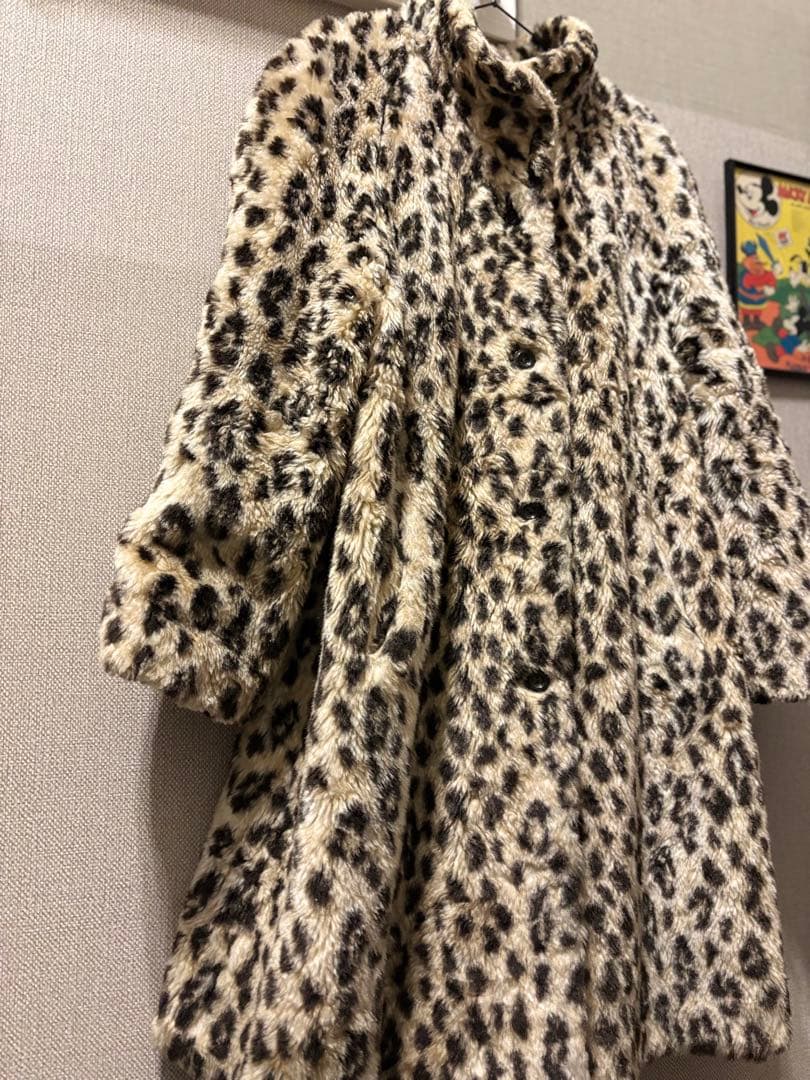 激レア！Y2Kヴィンテージレオパードフェイクファーコートボア極厚！