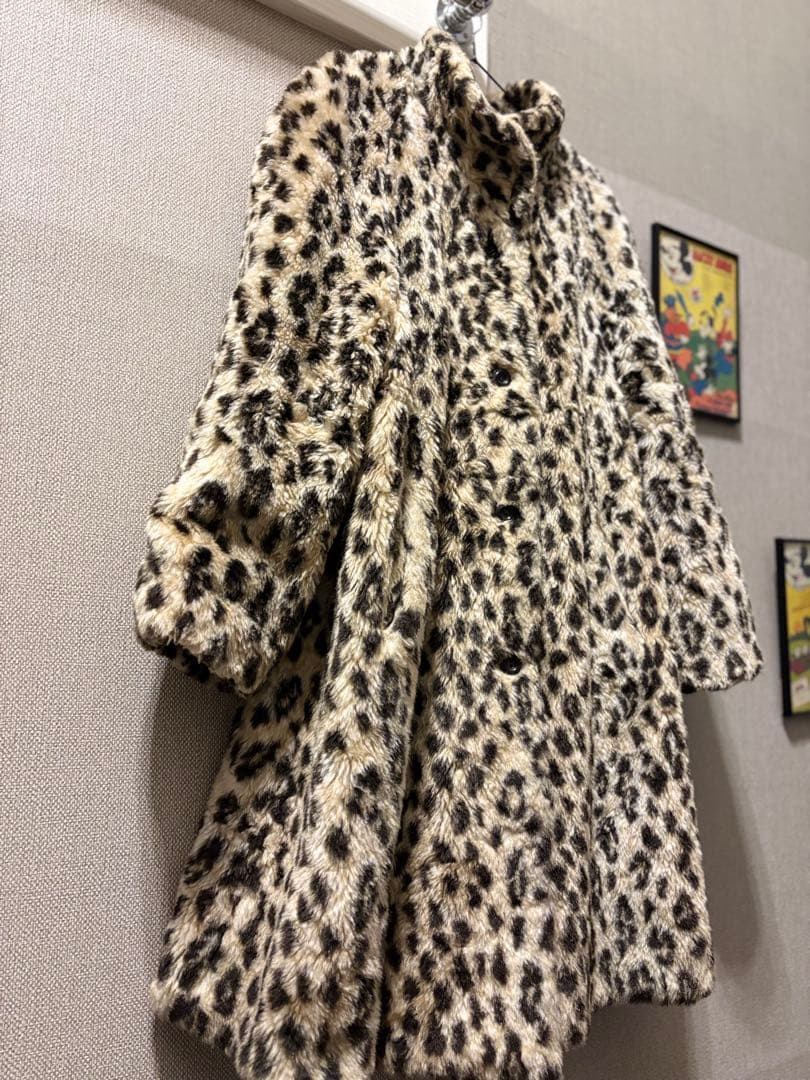 激レア！Y2Kヴィンテージレオパードフェイクファーコートボア極厚！