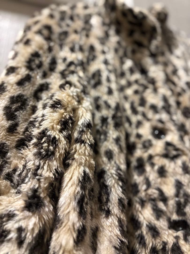 激レア！Y2Kヴィンテージレオパードフェイクファーコートボア極厚！