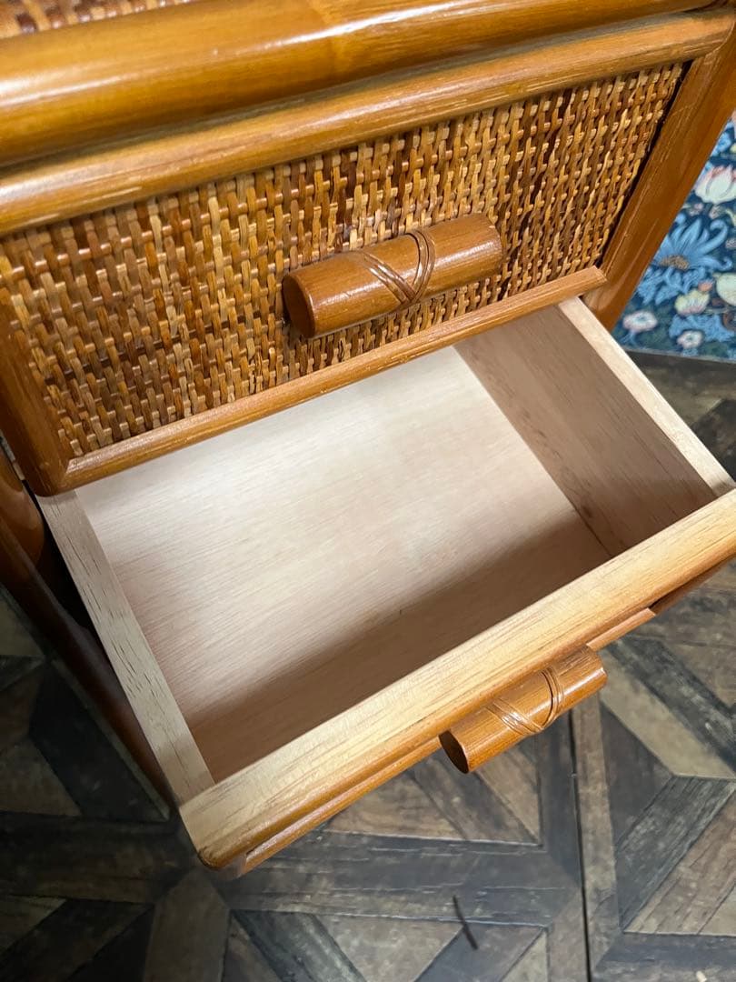 ラタン 籐 チェスト 箪笥 小物入れ 昭和レトロ 引き出し インテリア
