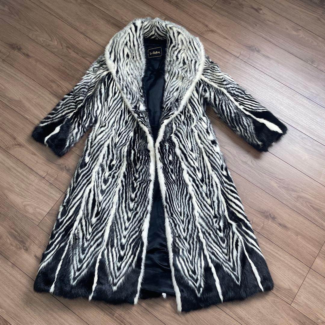 リアルファーコート　毛皮　柄　ヴィンテージ　希少