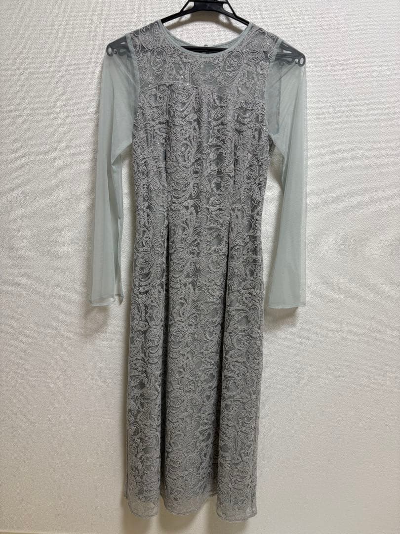 【新作】leaf embroidery back design dress