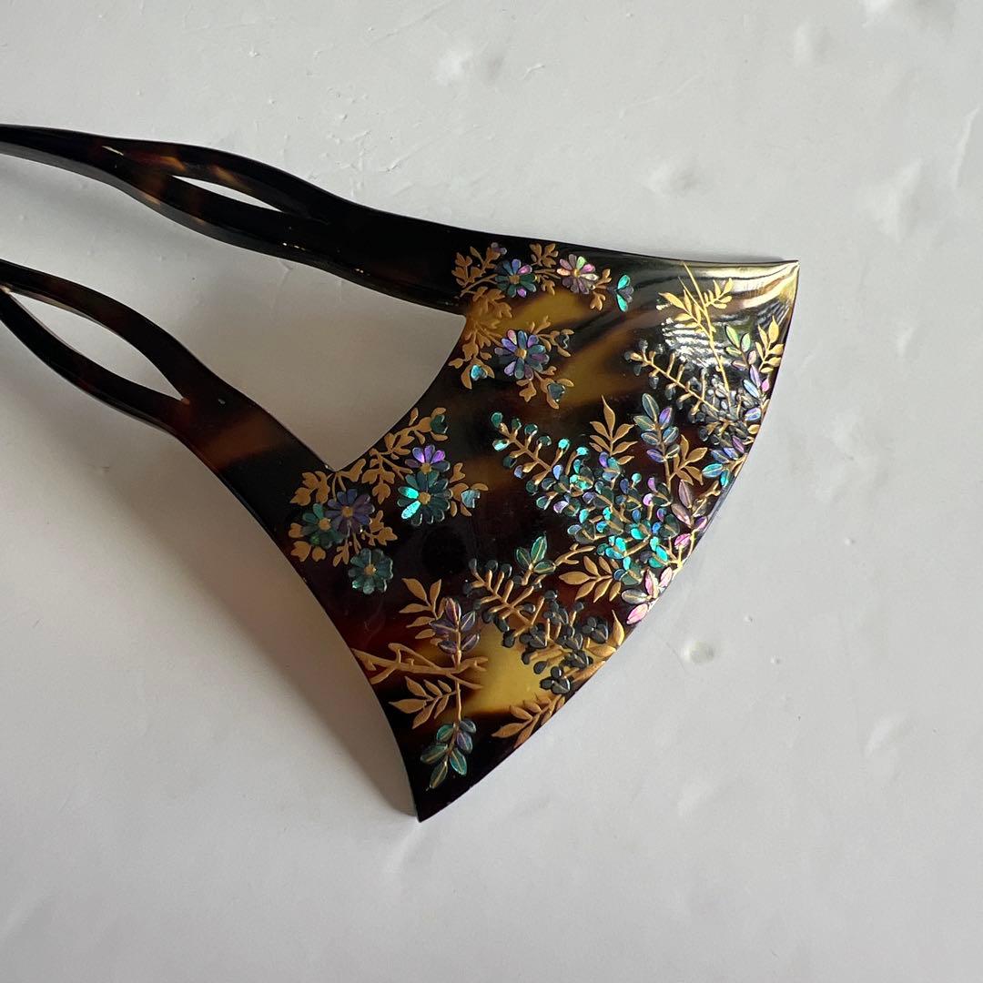 鼈甲　べっ甲　ラデン　かんざし　簪　髪飾り