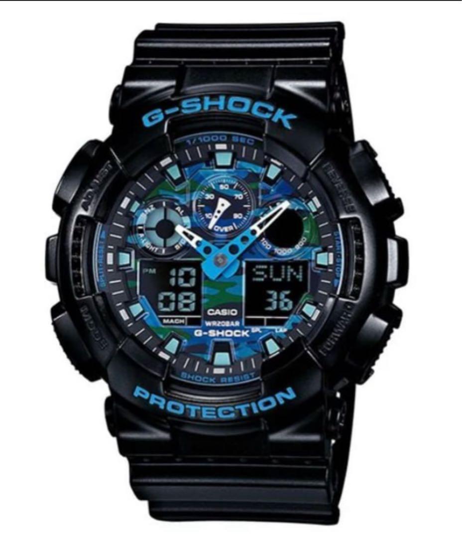 G-SHOCK GA-100 ブラック/ブルー