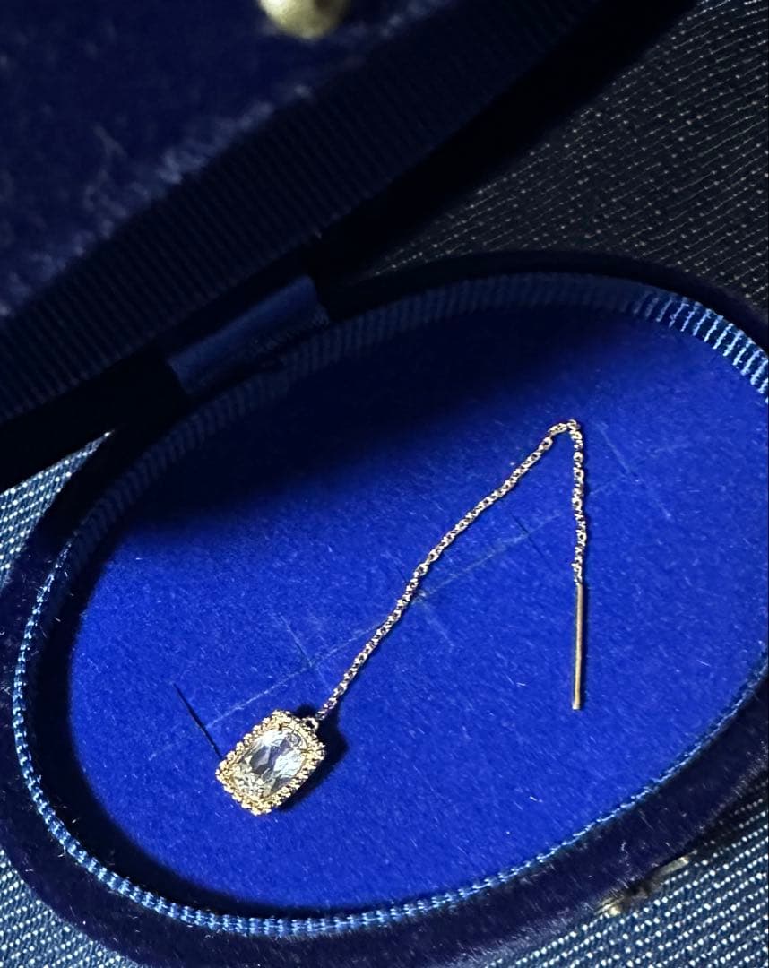 スタージュエリー k10大粒　ホワイトトパーズ ピアス(片耳用)