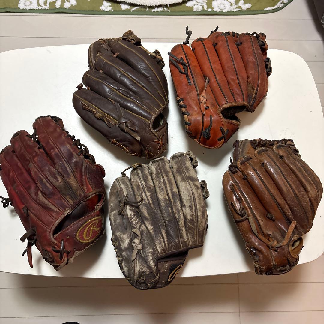 ジャンク　野球　グローブ　5個　まとめ売り