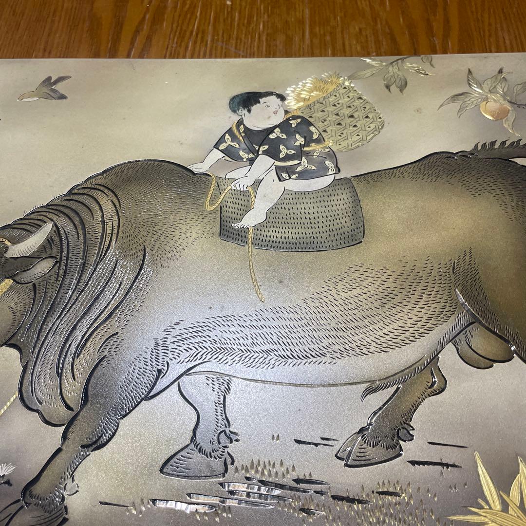 アンティークな銅板彫刻美術品　宗融子　美矩刻