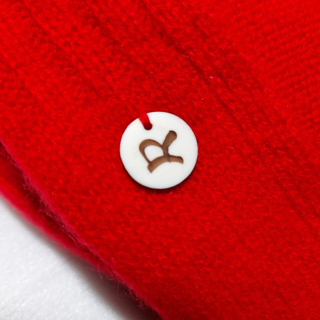 試着のみ！45R✨Rボタン カシミヤ100% スヌード ネックウォーマー アカ