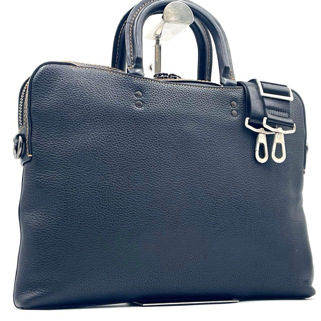 レア 極美品 コーチ ローグ 2way スリム ビジネスバッグ 本革 A4可 黒