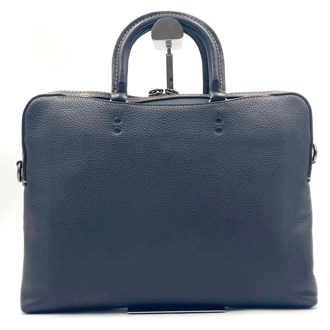 レア 極美品 コーチ ローグ 2way スリム ビジネスバッグ 本革 A4可 黒