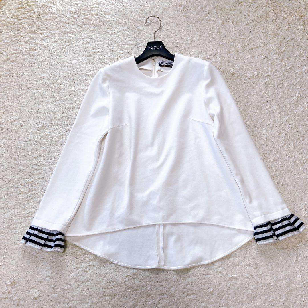 ボーダーズアットバルコニー　フリルスリーブブラウス カットソー　0size