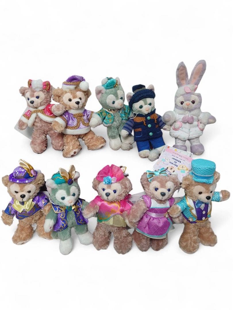 ダッフィーシェリーメイジェラトーニ ぬいぐるみバッジ 10点