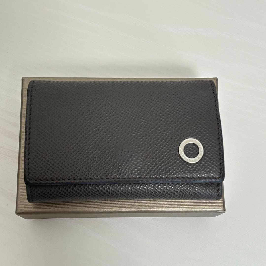 付属品付き ブルガリキーケース 6連フック ダークグレー レザー サークルロゴ