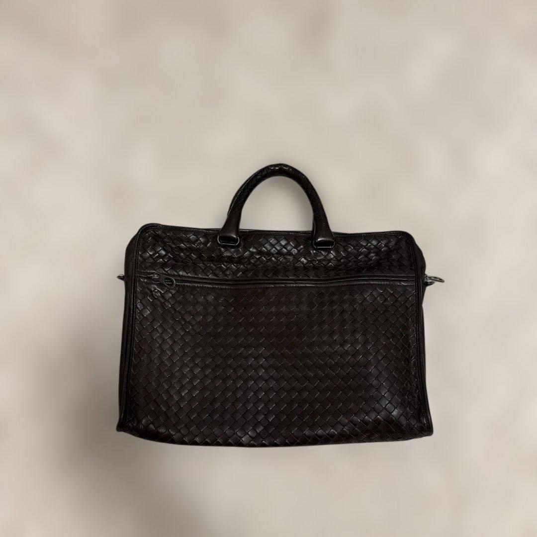 BOTTEGA VENETA 編み込みレザービジネスバッグ