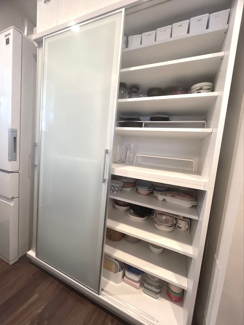 【けい】ガラス製キッチン収納棚 食器棚 日本製 LOWYA