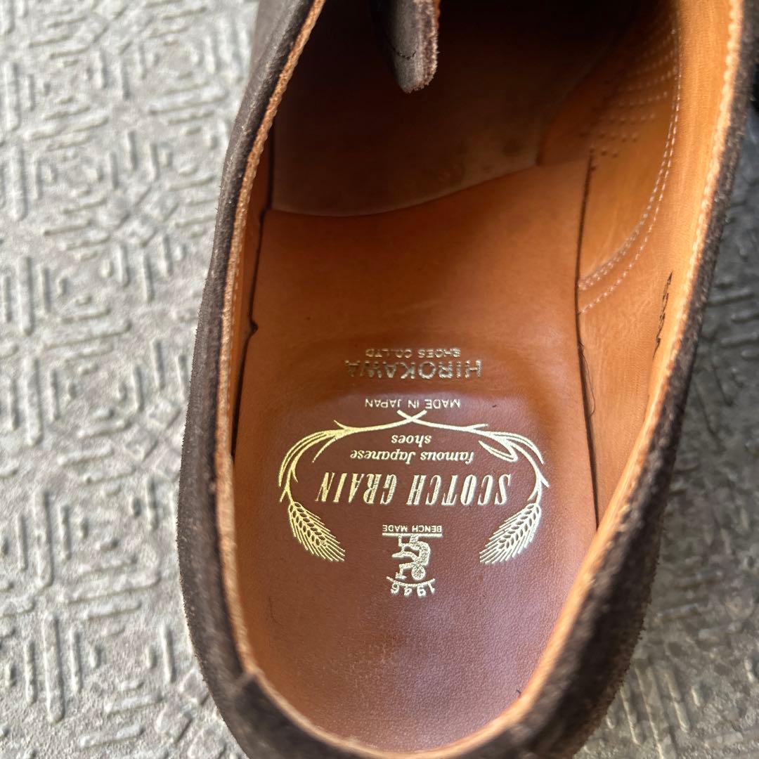 スコッチグレインスエードダークブラウン革靴26 1/2