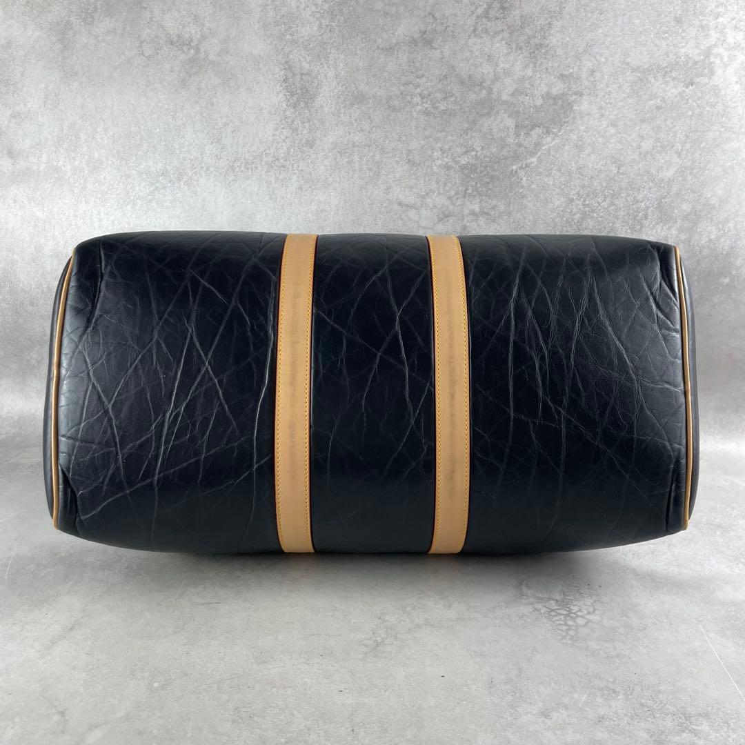 未使用級✨ ハンティングワールド ボストンバッグ バチューレザー ブラック系