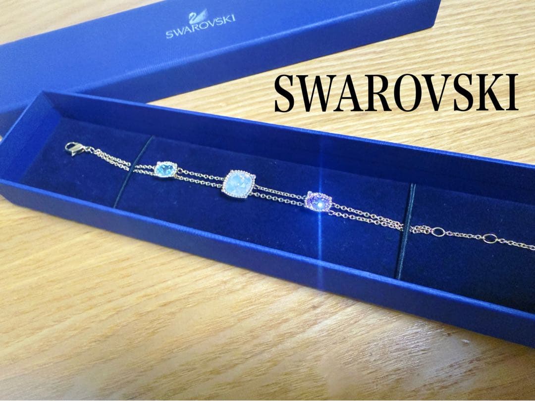【美品】SWAROVSKI Rosette pink Braceletクリスタル