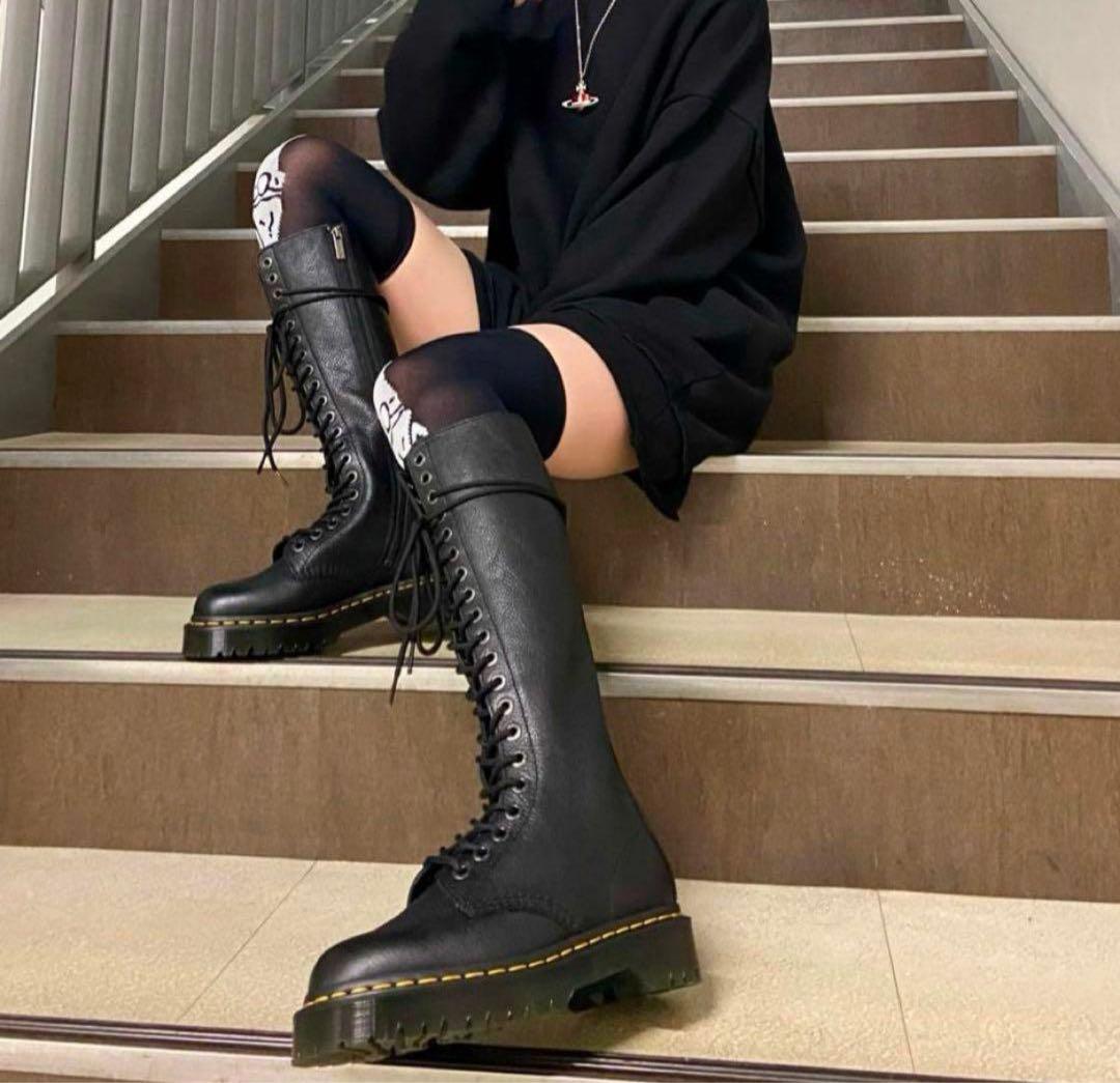 希少 Dr.Martens 1B60BEX 黒 厚底 20ホールブーツ UK6