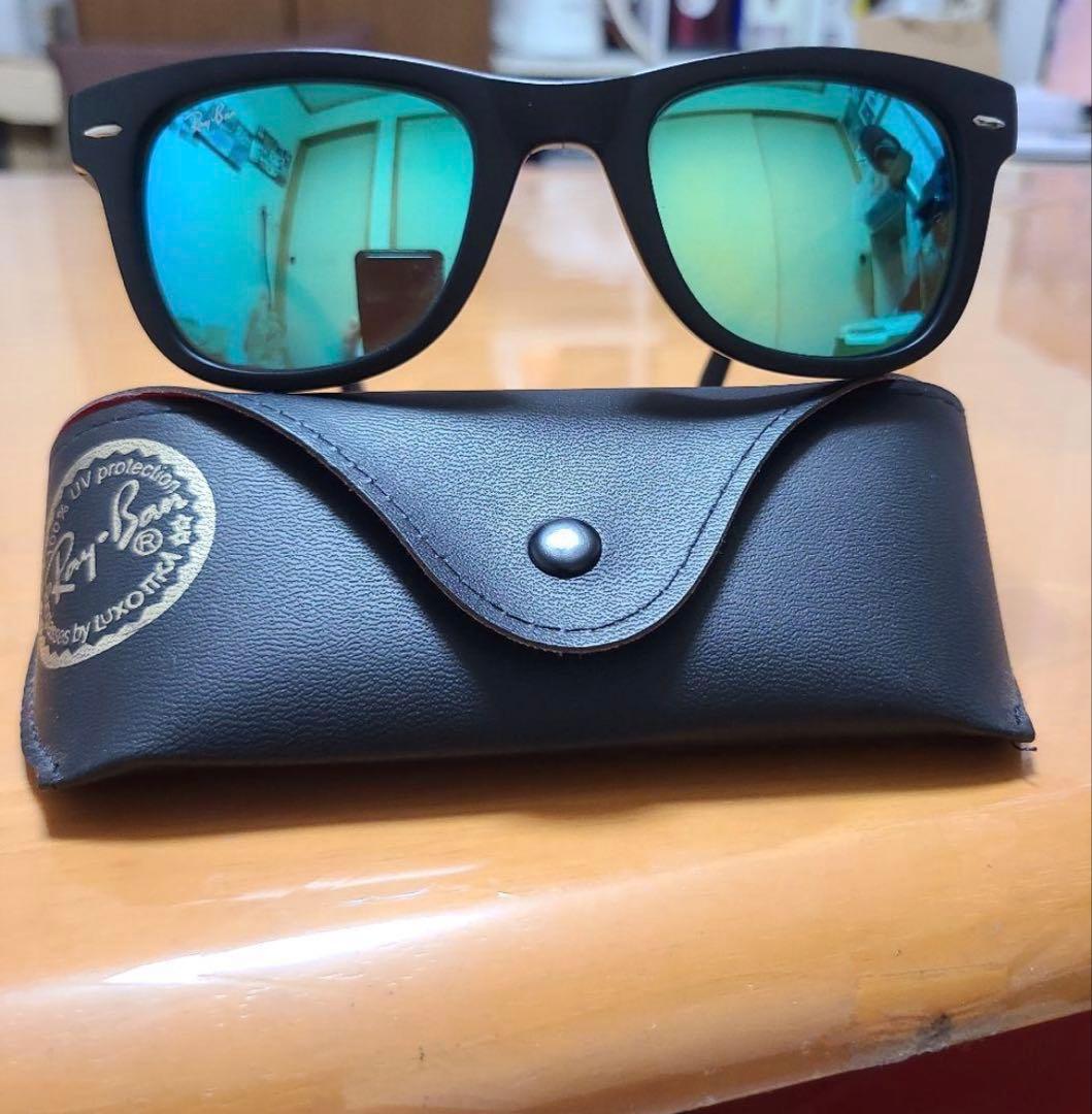 レイバンフォールディングウェイファーラーミラーレンズ折り畳みキムタク着私物