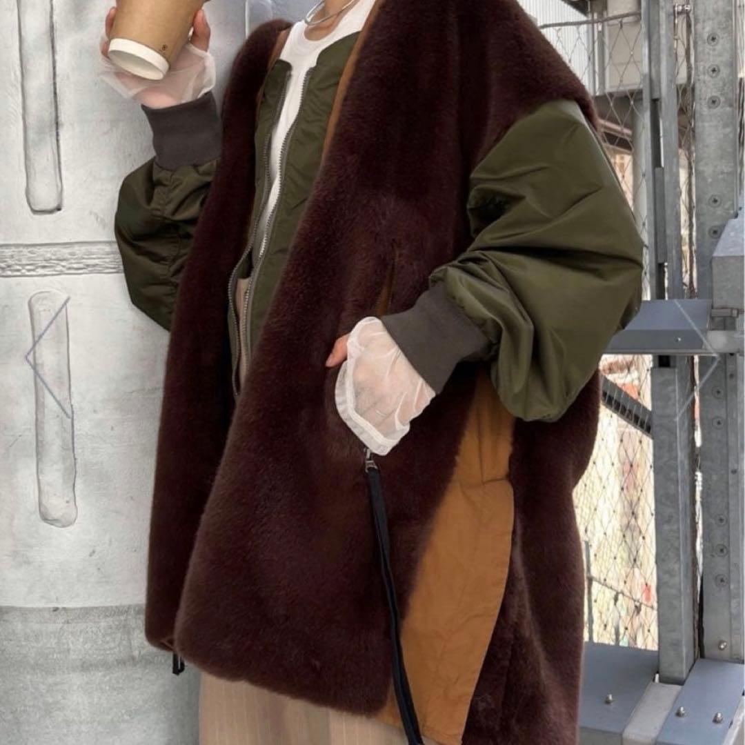 最終値下■etsintä ジップアップジャケット ブラウン・オリーブグリーン