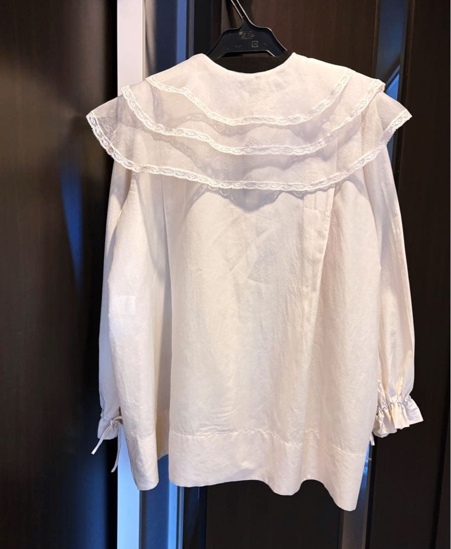 TOWAVASE シルクコットン 3重衿ブラウス/ ivory