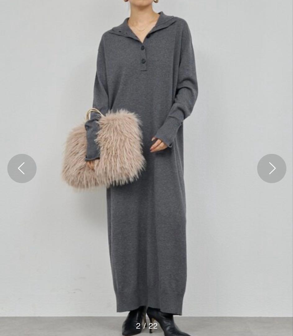 極美品 ガリャルダガランテ 25AW ニットタートルワンピース 前後2way