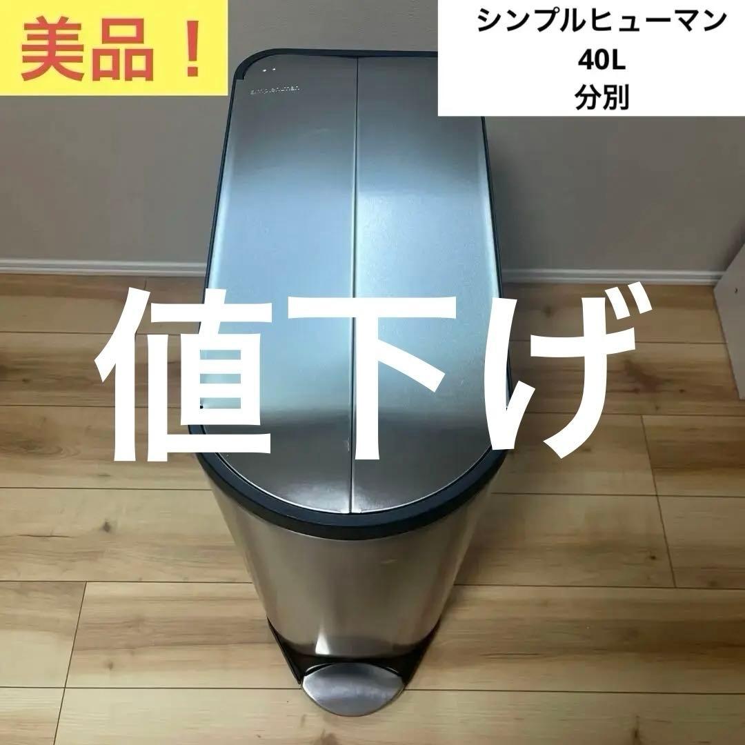 【美品】シンプルヒューマン バタフライステップカン 40L ゴミ箱　分別