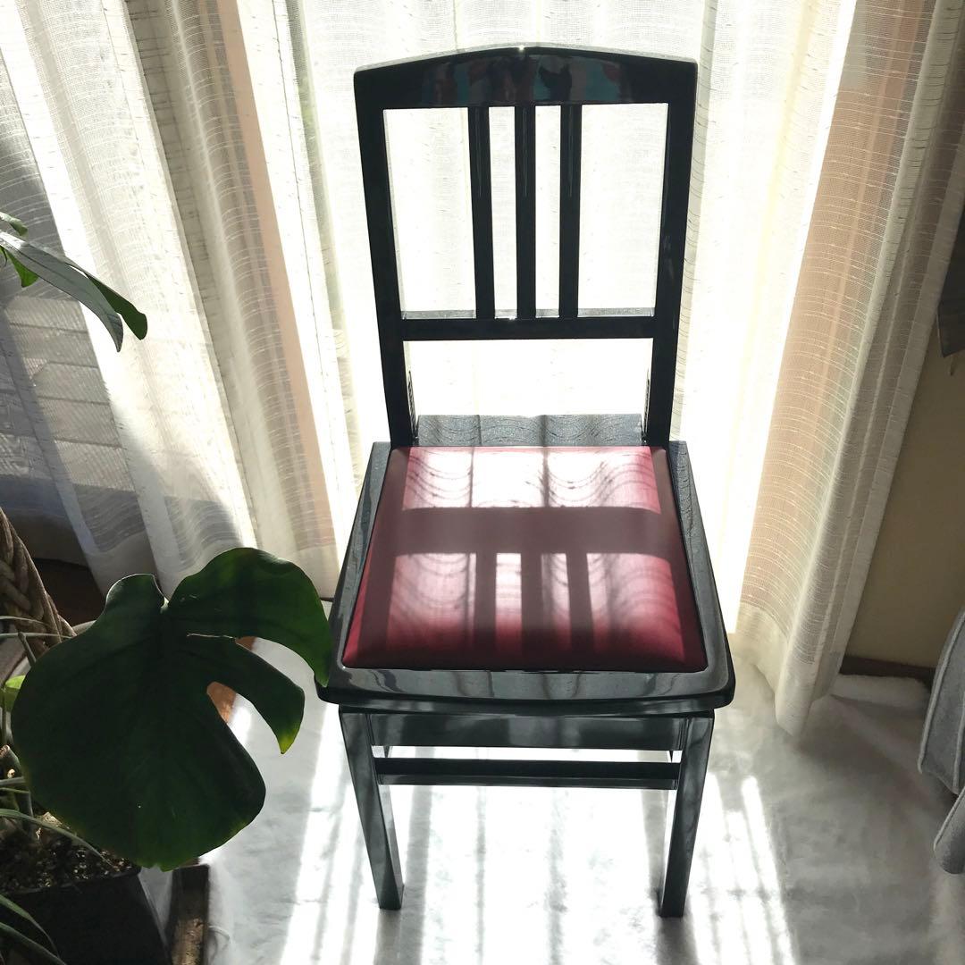 美品✨ピアノ椅子 座面高さ調整可 座面クッション入り