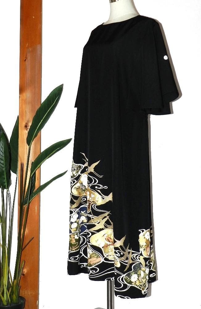 留袖　ワンピース　ドレス　フレアー袖　手書き友禅染　正絹　480　夢ちりめん