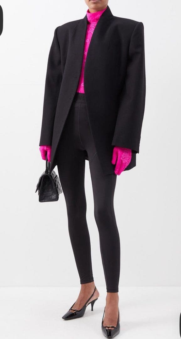 BALENCIAGA ブラックレギンス スリムフィット パンツ