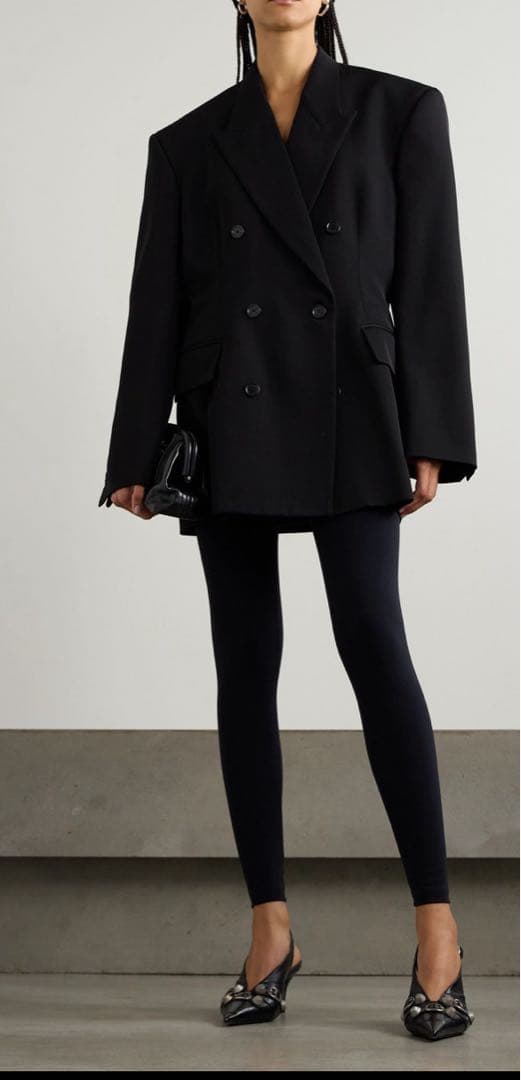 BALENCIAGA ブラックレギンス スリムフィット パンツ