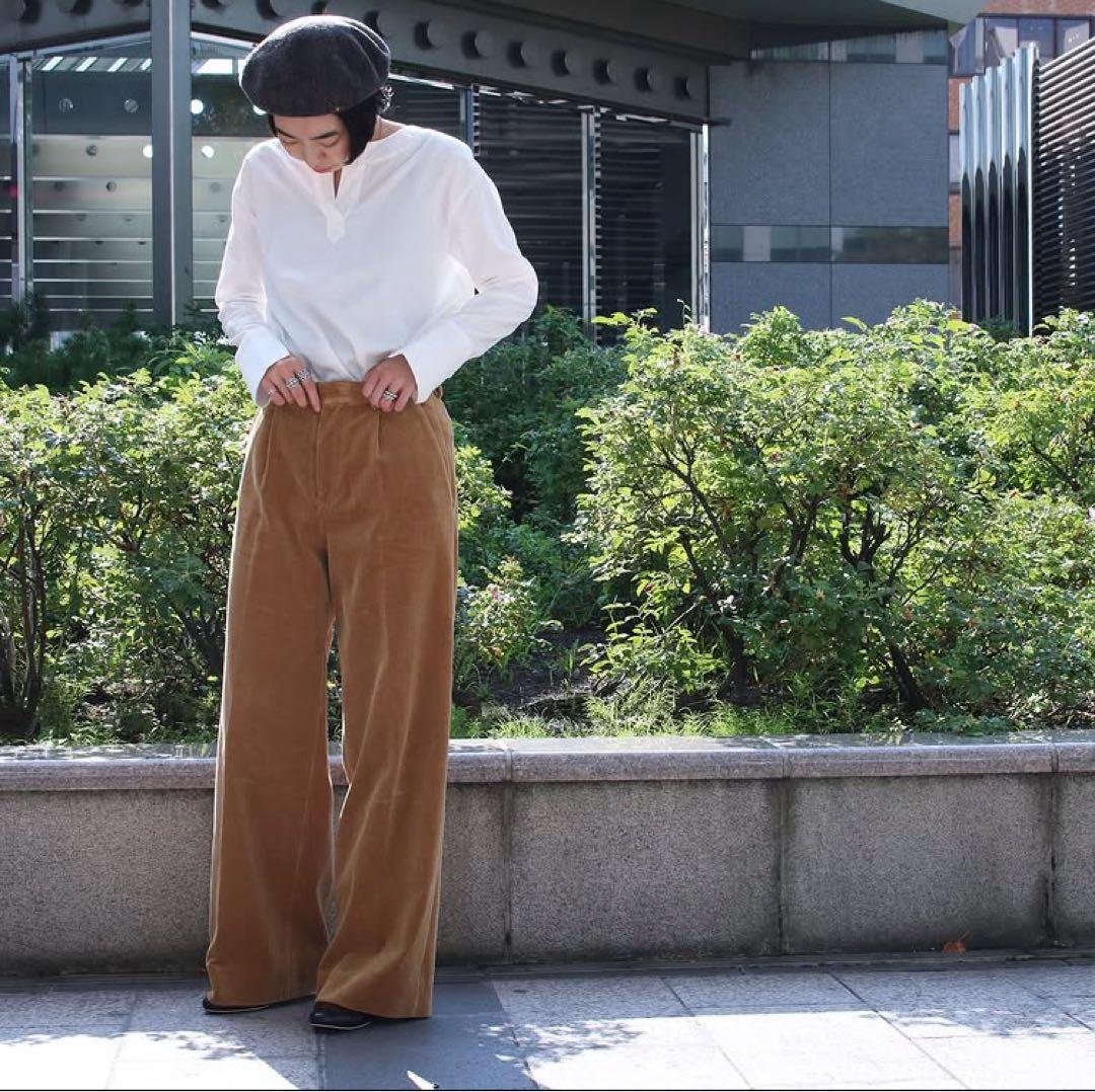 パンツ Auralee WASHED CORDUROY WIDE SLACKS