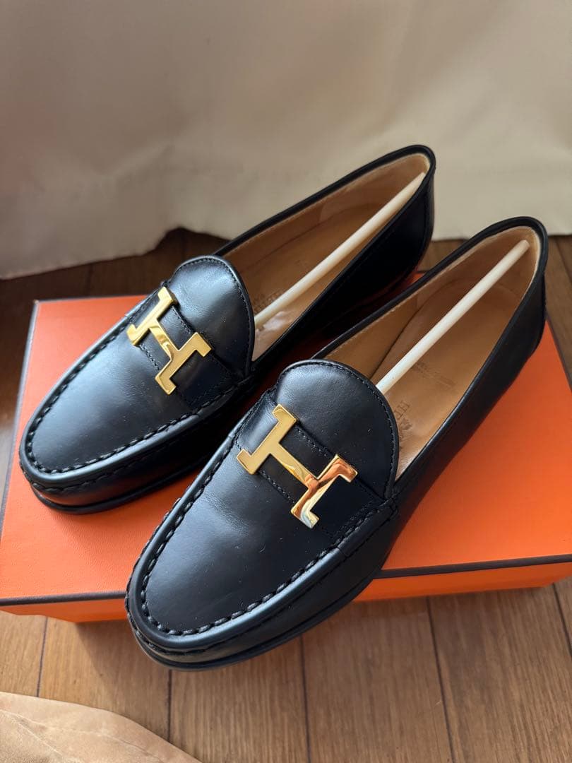 新品未使用　エルメス　コンスタンス ローファー ゴールド金具　35 1/2