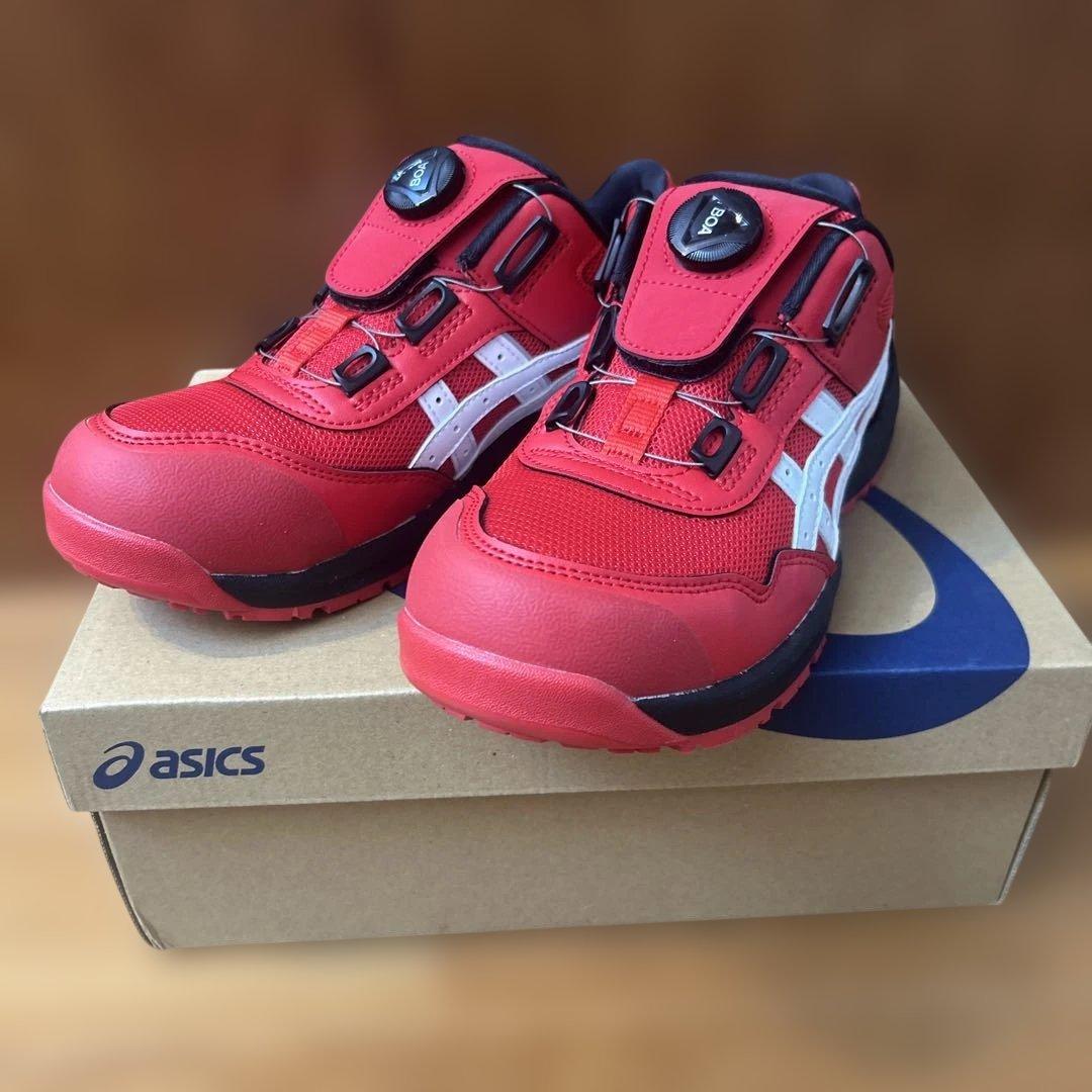 アシックス　ウィンジョブ　CP209 BOA レッド/ホワイト　24cm 安全靴