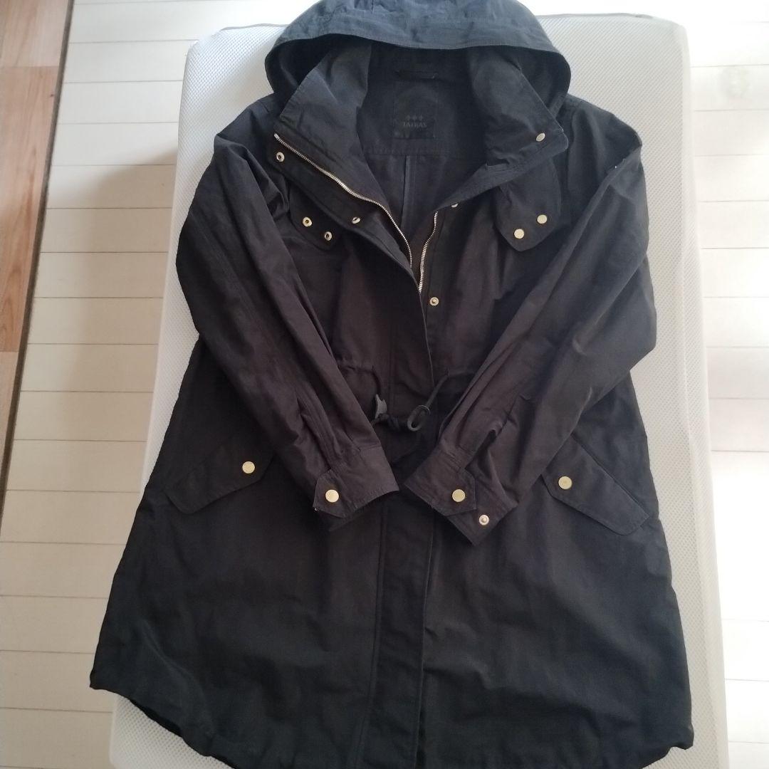 タトラス　 フード付き ブラックモッズコート