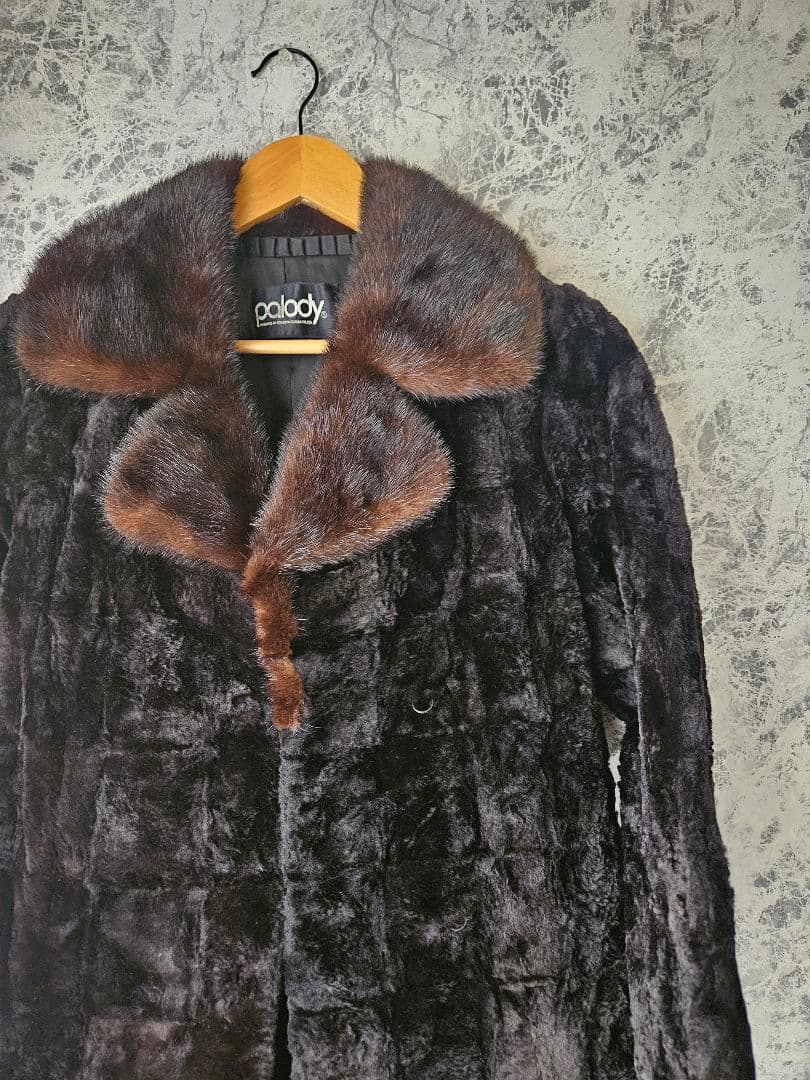 訳あり…三越 Palody リアルミンクファー ロングコート 艶やかな光沢