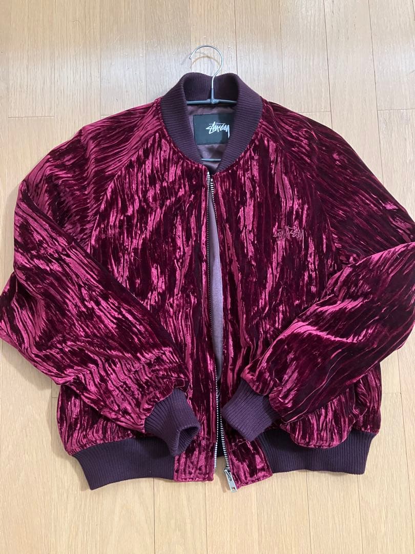 grunge Stussy ベルベット　短丈　光沢ブルゾン y2k 平成ギャル
