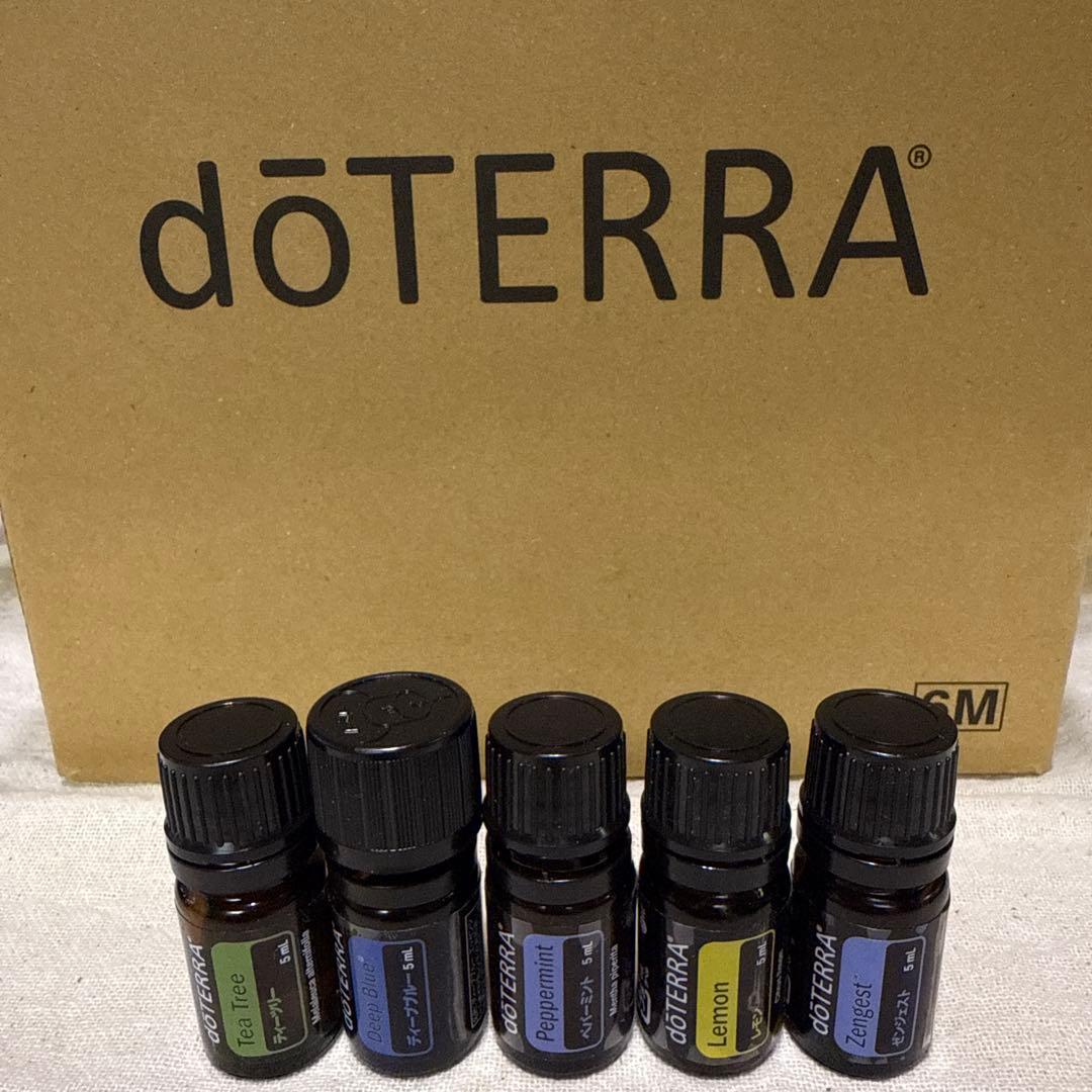 ドテラエッセンシャルオイル 5本セット レモン ゼンジェスト ペパーミント5ml